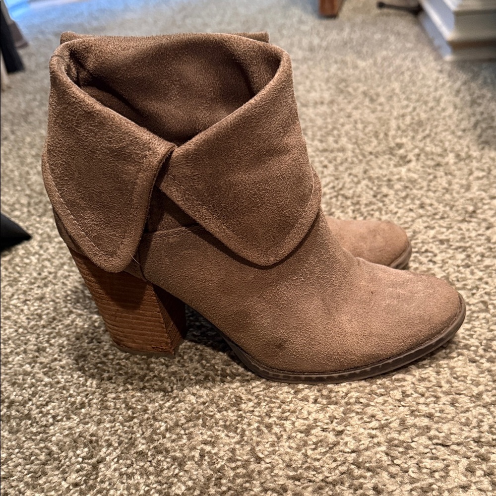 Reba Taupe Suede Heeled Boots